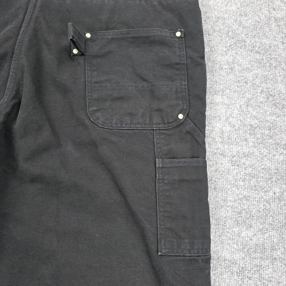 Carhartt Bib Overalls Mens 46x30 Black Duck Insulated Double Knee USA R02 BLK - Picture 15 of 16